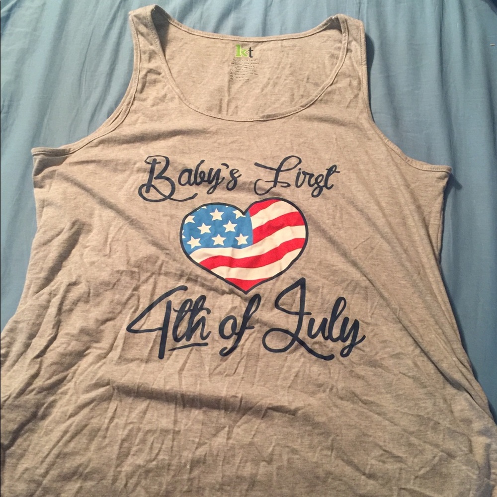 Maternity 2X Baby’s First 4th of July tank
